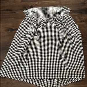 Black and White Gingham Tube Skirt - Women